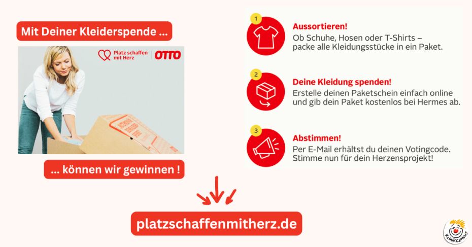 Platz schaffen mit Herz für die KlinikClowns